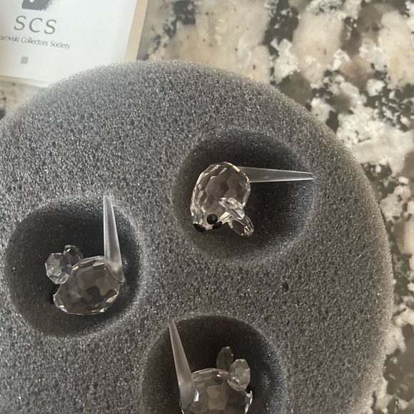 Swarovski Crystal set of the 3 field mice , original box , signature mirror- - Picture 7 of 10